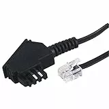 Hama Telefonkabel (TAE-F-Stecker - Modular-Stecker 6p4c) 10 m, schwarz