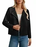 GRACE KARIN Strickjacke Damen Festlich Elegante Rundhals Reverskragen Trachtenjacke mit Knöpfe für Hochzeit CL26-01/Schwarz M