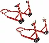 RWSTVK RicambiWeiss Motorrad Ständer Montageständer Set Vorne + Hinten Motorradheber 2 STÜCK