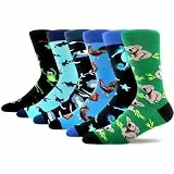 MAKABO Bunte Lustige Herren Socken, 6 Paar Tier Motiv,