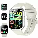 taopodo Schrittzähler Fitness Tracker, Smartwatch Damen mit Telefonfunktion 140+ Sport (Light White)