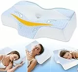 Hypuno Orthopädisches Memory Foam Kopfkissen Nackenstützkissen gegen Nacken- & Schulterschmerzen mit Kühlendem, Waschbarem Bezug – Ergonomisches Schlaf- & Komfortkissen für Seiten- & Rückenschläfer