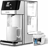 Philips Water Station Spender für gefiltertes heißes Wasser 6 Temperaturvoreinstellungen Touchscreen reduziert Chlor Kalk Schwermetalle Mikroplastik und PFAS 2,2 L Fassungsvermögen