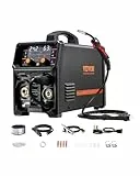 VEVOR MIG-Schweißgerät, 200 A synergetische MIG-Schweißmaschine, 4-in-1-Gas-MIG/Flux Core-MIG/Stick/Lift-TIG-Mehrprozess-Welder mit IGBT-Wechselrichtertechnologie und LCD-Bildschirmanzeige