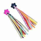 LIOOBO 2 Paare Bunte Lenkerfransen für Kinderfahrräder Langlebige Kunststoff Stoffbänder Einfache Montage an Fahrrad Roller Dreiradlenkern Farbenfrohe Regenbogenähnliche Dekoration für