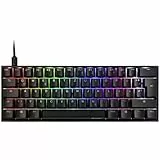 Ducky Mecha Mini Gaming Tastatur inklusive RGB-Beleuchtung mit MX-Silent-Red Switches, 60% Größe, Metallgehäuse, deutsches Tastenlayout (ISO)