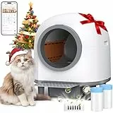 RWSRW Automatisches Katzenklo XXL, 80L Selbstreinigende Katzentoilette, App-Fernsteuerung mit Mehreren Sicherheitssensoren, Geruchsneutralisation & Sicherheits Stopp System