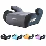 Bemesu Kindersitzerhöhung, Sitzerhöhung Auto Kinder 125-150cm, Kinderautositze Nach Neuer i-Size Norm R129, Kindersitz ohne ISOFIX, Autositz für Kinder 6-10 Jahre (Grau)