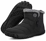 Damen Winterstiefel Schneestiefel Warmer Gefütterte Barfuß Winterschuhe Wasserdicht Rutschfest Stiefel Boots Schuhe Schwarz 37