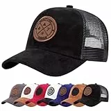 Enwokran Baseballkappe Herren Einstellbare Masche Rückseite Baseball Hut, Sommerhut Sonnenhut Sportlicher Draußen Kappen Hüte Gestickte Verstellbar Sonnenschutz Basecap (Schwarz)