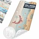 avakido® Badewannenmatte Kinder rutschfest - Inklusive 2 Haken zum Aufhängen - 100% BPA-Frei, Wanneneinlage, Antirutschmatte Badewanne - schimmelresistent & maschinenwaschbar