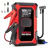 GOOLOO A3 Starthilfe Powerbank mit Kompressor, 3000A 150PSI Spitzenstrom Starter Powerbank für 12V Fahrzeuge(Bis zu 9.0L Benzin/6.5L Diesel), Tragbare Auto Starthilfe mit Digitale und LED
