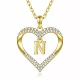 CDE Kette Damen 18K 925 Sterling Silber Halskette Geschenk für Sie Initiale Herz Anhänger Buchstabenkette für Damen A-Z Kette Valentinstag Weihnachten Schmuck Frauen Freundin Teenager