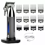 BaByliss Super-X Metal Kabelloser Haarschneider – Japanische Stahlklingen, 10 Aufsteckkämme, 2 Kammführungen, Lithium-Akku, digitales Display, Metallgehäuse, Schwarz, E996E