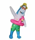 FXICH Aufblasbares Kostüm für Erwachsene, für Herren, für Damen, Tierkostüm: Haifisch, Schweinekostüm, Kuh (aufblasbares Hai Kostüm) (blue&pink, adult 150-190cm)