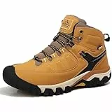 AX BOXING Winterschuhe Herren Gefüttert Winterstiefel Warm Wanderschuhe Rutschfeste Winterboots Trekkingschuhe 41-46 EU (gelb02, 43 EU)