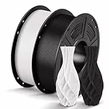 ANYCUBIC PLA Filament 1,75mm, Refill PLA und Spool Kit, 3D Drucker Filament PLA, Vakuumverpackung, Intelligente Identifikation, 2KG Schwarz Weiß
