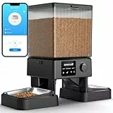 oneisall 5L Futterautomat Katze 2 Näpfe, 5G/2.4G WiFi Intelligenter Katzenfutter Automat, Einfache Bedienung mit APP-Steuerung, Futterspender für Katzen/Hunde, mit 2 Edelstahlschüssel, Voice Recorder