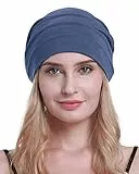 osvyo Baumwolle Chemo Hüte Soft Caps Krebs Kopfbedeckungen für Frauen Haarausfall versiegelt Verpackung BLAU GRAU