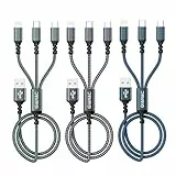 GIANAC Multi USB Kabel [3Stück 2M] 3 in1 Universal Ladekabel Schnell Ladekabel Mehrfach mit Micro USB Typ C Lightning Kabel für iPhone, Android Galaxy, Huawei,Oneplus,Sony,Honor View