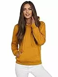 OZONEE Damen Kapuzenpullover Sweatjacke Sweatshirt Farbvarianten Kapuzenjacke Kapuzenpulli Kapuze Langarm Hoodie Sport Style Casual Fitness Training Basic 777/2128B/26 Camel S
