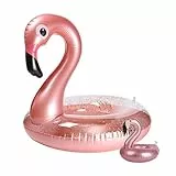 Aufblasbarer Flamingo-Pool-Schwimmer, Flamingo, Getränkehalter-Set, elegant, Vinyl, schwimmend, Pool-Spielzeug mit Glitzern, Wasserlounge mit schwimmenden Untersetzern für Kinder, 2 Stück