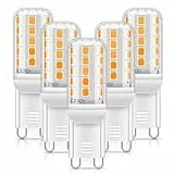 MUSUNIA G9 LED Lampe Warmweiß 2700K, 5W Entspricht 50W Halogenlampe, 450 Lumen, Kein Flackern, Nicht Dimmbar, Energiesparende Kleine Birne, 5er Set