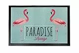 Carpido Fußmatte innen Schmutzfangmatte - rutschfeste Eingangsmatte waschbar - hochwertige Türmatte 40x60 cm Flamingo Design - Fußbodenheizung geeignet