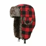 FOSDICK Fliegermütze Unisex, Fellmütze mit Ohrenklappen, Winddicht Trappermütze Damen Herren, Warme Wintermütze, Winddicht Bomber Hut, Russische Mütze, Fellmütze, Uschanka Uschanka Bombermütze