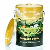 M&SENSE Citronella Pfefferminze Kerze Outdoor Groß 1150g, 220 Std| Natürliche Sojawachs Zitronella Kerze mit Citronella Öl für Garten,Camping,Picknicks|Sommer Zitronellen Duftkerze