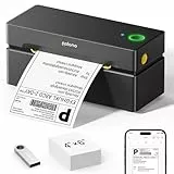 POLONO DHL Etikettendrucker Bluetooth, 4x6 Thermodrucker Versandetiketten Drucker, Ettikettendrucķer Label Printer Kompatibel mit Amazon, Ebay, Shopify, Etsy, USPS, iOS, Android, Windows, Mac, schwarz