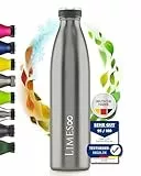 Limes 8 Thermosflasche Edelstahl 1L [HEIß & KALT] - 5-fach vakuumisolierte Trinkflasche - auslaufsichere & kohlensäuregeeignete Isolierflasche für Alltag, Sport & Outdoor (12h warm, 24h kalt)