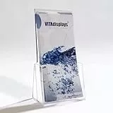 10 Stück DIN Lang (DL) Tisch-Prospektständer als Flyerständer, Prospekthalter von VITAdisplays, transparenter Prospektaufsteller