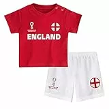 FIFA Unisex Kinder Official World Cup 2022 Tee & Short Set, Toddlers, England, Alternate Colours, Age 4, Red, Large