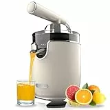 Cecotec Elektro-Zitruspresse - Orangen und Zitrusfrüchte - Xqueeze RetroJuice 1000. 1000W, Edelstahlfilter, 2 abnehmbare Konen in unterschiedlichen Größen, Hebel und Tropfstopp-System