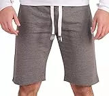 Gennadi Hoppe Herren Shorts Männer Gym Bermuda Kurze Hose Sporthose Jungen Sommer Sportshorts Freizeithose Baumwolle weich bequem leicht lässig luftig modern sportlich praktisch grau graue H6689 4XL