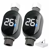 2 Stück LED Digital Badethermometer: Wasserdicht LED-Anzeige Duschthermometer 0-99 ℃ Echtzeit Wasserdurchfluss Badethermometer Baby Shower Thermometer Wasserthermometer Baby