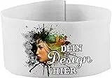Druckreich Klett Armbinde bedruckt mit INDIVIDUELLEM TEXT (SENIOR 25-36 cm) (weiss)
