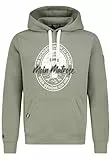 Eight 2 Nine Herren Hoodie mit Meer Print, Kapuze, Kängurutaschen Middle-Green L