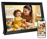 Frameo Digitaler Bilderrahmen WLAN 10,1 Zoll, 1280x800 HD IPS Touchscreen, 32GB Foto Rahmen, Automatische Drehung, Wandmontage Möglich, Fotos Teilen über Frameo APP, Geschenk für Eltern/Freunde