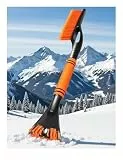 Auto-Eiskratzer-Bürste mit Besen – Schneefrost-Entferner for Auto, LKW, Wohnmobil, Windschutzscheibe, Seitenfenster, Anti-Crash – Kunststoff-Schneeschaufeln, Abtauen, Räumen(Orange)