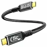 CAKOBLE Thunderbolt 4 Kabel 0.5m, 40Gbps USB4 Kabel,240W Schnellladung, HDR 16K@30Hz & 8K@60Hz/4K@144Hz Doppelanzeige –USB C Kabel für MacBook Pro/Air, Dell XPS, Surface Laptop, Galaxy S25