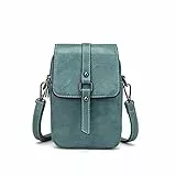 myfriday Vintage Umhängetasche für Damen Kleine Schultertasche Handtasche Messenger Bag Handytasche mit 2 Haupttaschen & Kopfhörerloch