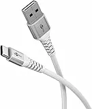 goobay USB-A auf USB-C 60W / 0,5m / Flexibles Textilkabel / 480 Mbits Ladekabel USB C/Supersoft/Samsung, Xiaomi, Google, Nothing Phone USB A auf C Kabel/Stoffkabel/Weiß / 74529