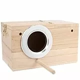 Mixyvic Nistkasten Wellensittich Papagei Zucht Box, Holz Natürliche Vogel zuchtbox mit Klappdeckel Vogelhaus, Nistkasten Vogelhaus für Nymphensittich, Papageien Paarung und Ziervögel (Unsichtbar)