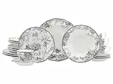 CreaTable, 24774, Serie Adelaide Grau, 20-teiliges Geschirrset für 4 Personen, Kombiservice aus Porzellan, spülmaschinen- und mikrowellengeeignet, Qualitätsproduktion