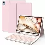 HOTLIFE Tastatur Hülle für iPad Air 11' M4&M3&M2 2024-2026 Air 5 2022/Air 4 Gen 2020 10.9'', Schutzhülle mit Stifthalter & Auto Wake and Sleep, Kabellose Tastatur für iPad Pro 11 1st Gen 2018(Rosa)