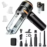 MILFECH 4-in-1 Handstaubsauger Akku,20000Pa Autostaubsauger mit Bürstenloser Motor,3-Gang 150000 U/min Handstaubsauger Kabellos,Mini Staubsauger für Auto,Haus,Tierhaare(Schwarz)