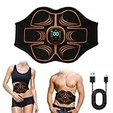 EMS Bauchmuskeltrainer Elektrisch, EMS Trainingsgerät Bauchtrainer für Zuhause Muskelstimulation, 10 Modi & 30 Intensitäten, USB-aufladbar, Bauchmuskel Gürte für Männer und Frauen