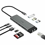 TP-Link UH9120C Docking Station USB C Hub PD100W, 4K 60Hz HDMI, 1× USB C, 3× USB A, Gigabit Ethernet, SD- und microSD-Karten, kompatibel mit MacOS, Windows, Linux, iPad OS, iOS, Android, ChromeOS